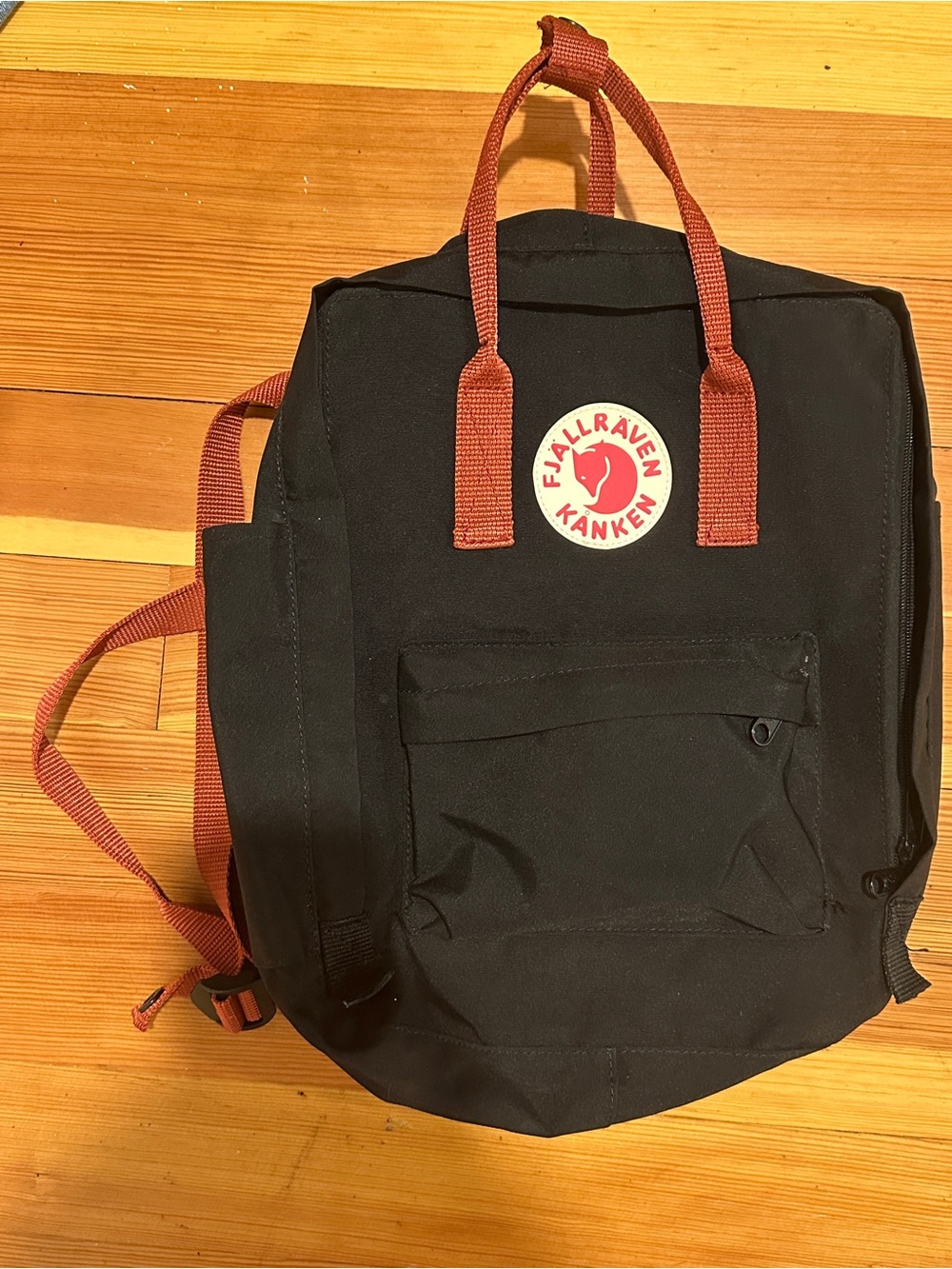 Kånken Backpack - Black with Rust Red Accents